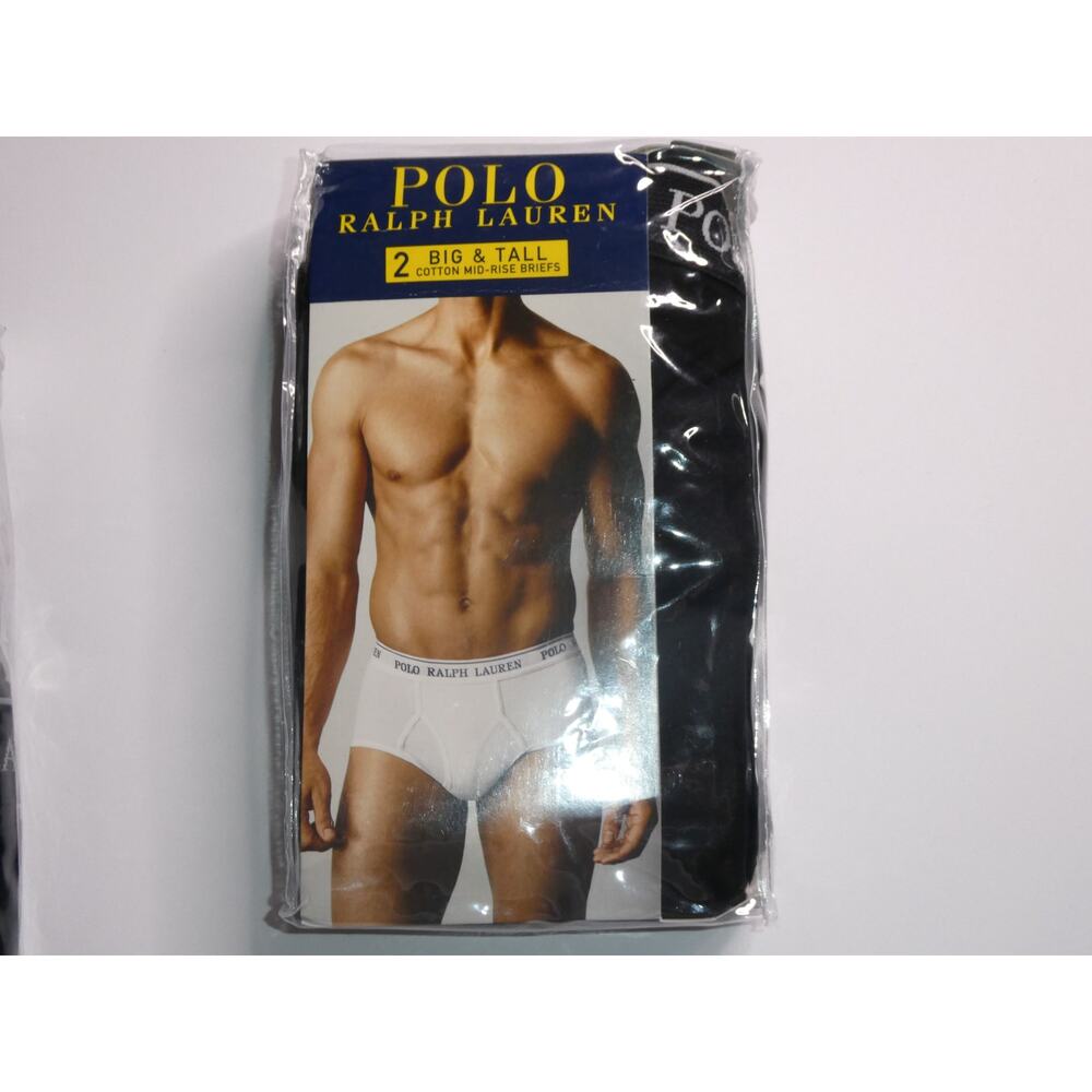 NEW MENS "POLO RALPH LAUREN 2 BIG & TALL SZ 56 COTTON MID RISE BRIEFS UNDERWEAR"